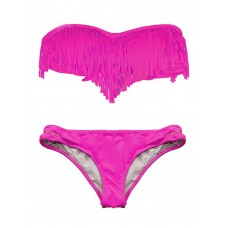 Sexy Ladies Strapless Fringe Bandeau Bikini Sets Tassel Backless Swimwear