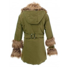 Casual Women Hooded Long Outwear Fur Collar Long Sleeve Jacket Coats