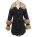 Casual Women Hooded Long Outwear Fur Collar Long Sleeve Jacket Coats