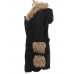 Casual Women Hooded Long Outwear Fur Collar Long Sleeve Jacket Coats