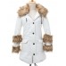 Casual Women Hooded Long Outwear Fur Collar Long Sleeve Jacket Coats