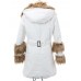 Casual Women Hooded Long Outwear Fur Collar Long Sleeve Jacket Coats