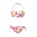 Sexy Full-Lined Strapless Bikini High Contrast Floral Blooming Pattern Swimwear Sets