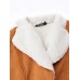 Casual Women Lapel Double Breasted Faux Wool Suede Coats