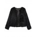 Thick Slim Faux Fur Long Sleeve Women Short Coats