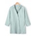 Women Elegant Lapel Pockets Woolen Coat Cardigan Outwear