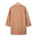 Women Elegant Lapel Pockets Woolen Coat Cardigan Outwear