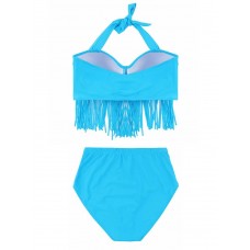 Sexy Hot Women Plus Size High Waist Push Up Tassle Swimsuit