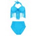 Sexy Hot Women Plus Size High Waist Push Up Tassle Swimsuit