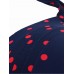 Women Vintage Dots Plus Size Wireless Backless High Waist Bikini Swimsuits