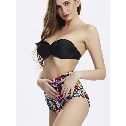 Geometry High Waist Bikini High-Waisted Bikini Set For Women