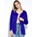 Women Plush Outwear Long Sleeve Fluffy Faux Fur Coats