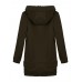 Slim Velvet Patchwork Pocket Long Zipper Hood Coat