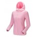 Women Fleece Hooded Long Sleeve Windproof Hiking Sportswear Coat