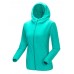 Women Fleece Hooded Long Sleeve Windproof Hiking Sportswear Coat