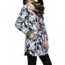 Folk Style Women Lapel Long Sleeve Button Floral Printed Cotton-Padded Coat