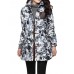 Folk Style Women Lapel Long Sleeve Button Floral Printed Cotton-Padded Coat