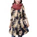 Folk Style Loose Women Printed Quilted Long Sleeve Single Breasted Coat