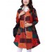 Folk Style Loose Women Printed Quilted Long Sleeve Single Breasted Coat