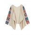 Women Printing Patchwork Long Sleeve Loose Irregular Cardigan