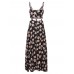 Women Sexy Strap Flower Printed Split Beach Maxi Dress