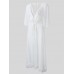 Sexy White Chiffon Lace Up Backless Beach Long Cardigan For Women