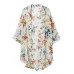 Casual Bohemian Women Floral Chiffon Bikini Smock Sheer Cardigan