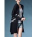 Casual Women Printing Long Sleeve Side Split Knitted Cardigan