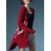 Casual Women Printing Long Sleeve Side Split Knitted Cardigan