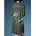 Casual Women Printing Long Sleeve Side Split Knitted Cardigan