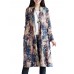 Vintage Women Floral Printing Long Sleeve Loose Long Coat