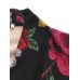 Vintage Women Floral Printing Long Sleeve Loose Long Coat