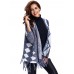 Vintage Women Printing Long Sleeve Tassel Loose Sweater Coat