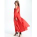 Elegant Women Chiffon Long Sleeve Off Shoulder Solid Maxi Dress