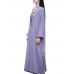 Casual Brief Pure Color Loose Robe Women O-Neck Long Sleeve Maxi Dress