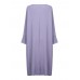 Casual Brief Pure Color Loose Robe Women O-Neck Long Sleeve Maxi Dress