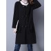 Ethnic Long Sleeve Button Loose Vintage Women Mid Long Coat