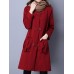 Ethnic Long Sleeve Button Loose Vintage Women Mid Long Coat