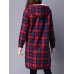 Vintage Plaid Hooded Long Sleeve Loose Thick Coats