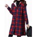 Vintage Plaid Hooded Long Sleeve Loose Thick Coats