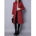 Vintage Turn-Down Plaid Thick Velvet Cotton Padded Women Long Coat