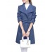 Casual Turn-Down Collar Solid Bandage Waist Woolen Women Coat