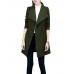 Casual Turn-Down Collar Solid Bandage Waist Woolen Women Coat