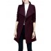 Casual Turn-Down Collar Solid Bandage Waist Woolen Women Coat