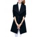 Casual Turn-Down Collar Solid Bandage Waist Woolen Women Coat