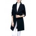 Casual Turn-Down Collar Solid Bandage Waist Woolen Women Coat