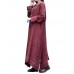 Women Irregular Hem Long Sleeve Vintage Cotton Linen Maxi Dress