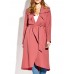 Casual Lapel Long Sleeve Women Long Coat With Belt