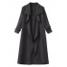 Casual Lapel Long Sleeve Women Long Coat With Belt