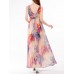 Sexy Women Floral Printed Beach Sleeveless Chiffon Maxi Dresses